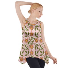 Pink Dot Floral Side Drop Tank Tunic by snowwhitegirl