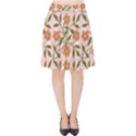 Pink Dot Floral Velvet High Waist Skirt View1