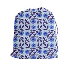 Blue Dot Floral Drawstring Pouch (xxl)