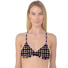 Valentine Hearts Black Reversible Tri Bikini Top