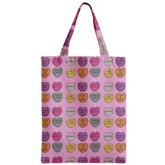 Valentine Hearts Pink Zipper Classic Tote Bag