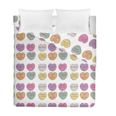 Valentine Hearts White Duvet Cover Double Side (full/ Double Size)