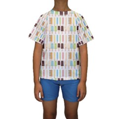 Candy Popsicles White Kids  Short Sleeve Swimwear