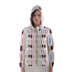 Candy Popsicles White Hooded Windbreaker (Women)