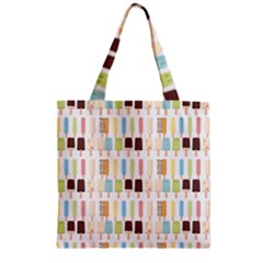 Candy Popsicles White Zipper Grocery Tote Bag