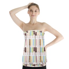 Candy Popsicles White Strapless Top