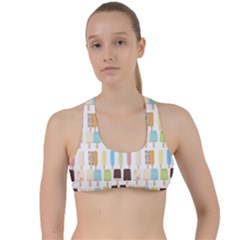 Candy Popsicles White Criss Cross Racerback Sports Bra