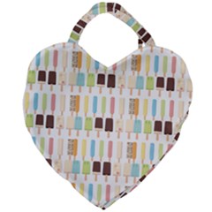 Candy Popsicles White Giant Heart Shaped Tote