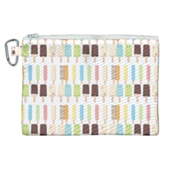 Candy Popsicles White Canvas Cosmetic Bag (XL)