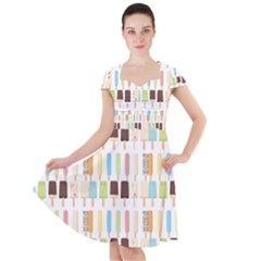 Candy Popsicles White Cap Sleeve Midi Dress