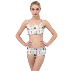 Candy Popsicles White Layered Top Bikini Set