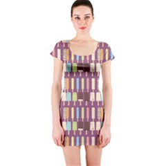 Candy Popsicles Purple Short Sleeve Bodycon Dress