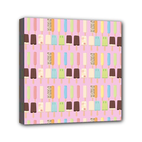 Candy Popsicles Pink Mini Canvas 6  X 6  (stretched)