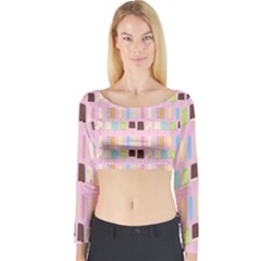 Candy Popsicles Pink Long Sleeve Crop Top