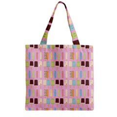 Candy Popsicles Pink Zipper Grocery Tote Bag by snowwhitegirl