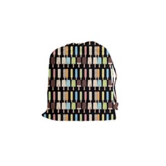 Candy Popsicles Black Drawstring Pouch (small)