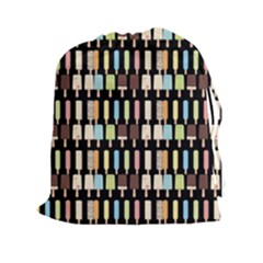 Candy Popsicles Black Drawstring Pouch (xxl)