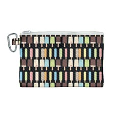 Candy Popsicles Black Canvas Cosmetic Bag (medium) by snowwhitegirl