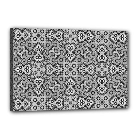 Geometric Stylized Floral Pattern Canvas 18  X 12  (stretched) by dflcprints