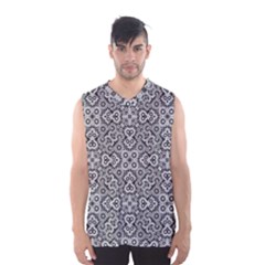 Geometric Stylized Floral Pattern Men s Basketball Tank Top by dflcprints