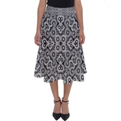 Geometric Stylized Floral Pattern Perfect Length Midi Skirt by dflcprints