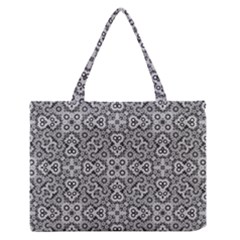 Geometric Stylized Floral Pattern Zipper Medium Tote Bag by dflcprints