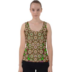 Flower Wreaths And Ornate Sweet Fauna Velvet Tank Top by pepitasart