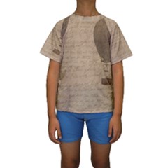 Letter Balloon Kids  Short Sleeve Swimwear