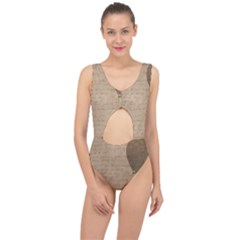 Letter Balloon Center Cut Out Swimsuit