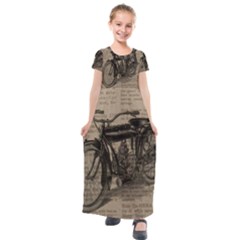 Bicycle Letter Kids  Short Sleeve Maxi Dress by vintage2030