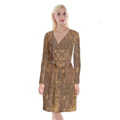Background 1660920 1920 Long Sleeve Velvet Front Wrap Dress