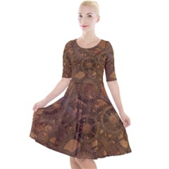Background 1660920 1920 Quarter Sleeve A-line Dress