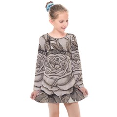 Flowers 1776630 1920 Kids  Long Sleeve Dress by vintage2030