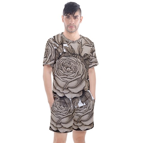 Flowers 1776626 1920 Men s Mesh Tee And Shorts Set by vintage2030