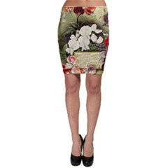 Flowers 1776617 1920 Bodycon Skirt by vintage2030