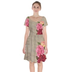 Flower 1646069 1920 Short Sleeve Bardot Dress by vintage2030