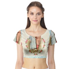 Kids Heart Short Sleeve Crop Top