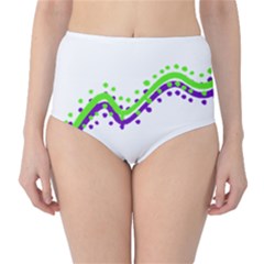 Wavy Line Design Classic High-waist Bikini Bottoms