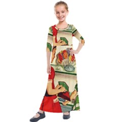 Retro Childrean Kids  Quarter Sleeve Maxi Dress by vintage2030