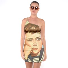 Retro Boy One Soulder Bodycon Dress by vintage2030