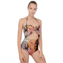 Retro 1410650 1920 Scallop Top Cut Out Swimsuit by vintage2030