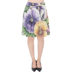 Lowers Pansy Velvet High Waist Skirt by vintage2030