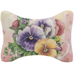 Lowers Pansy Seat Head Rest Cushion by vintage2030