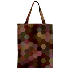 Brown Background Layout Polygon Zipper Classic Tote Bag by Sapixe