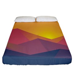 Image Sunset Landscape Graphics Fitted Sheet (california King Size)