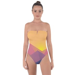 Image Sunset Landscape Graphics Tie Back One Piece Swimsuit by Sapixe