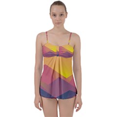 Image Sunset Landscape Graphics Babydoll Tankini Set