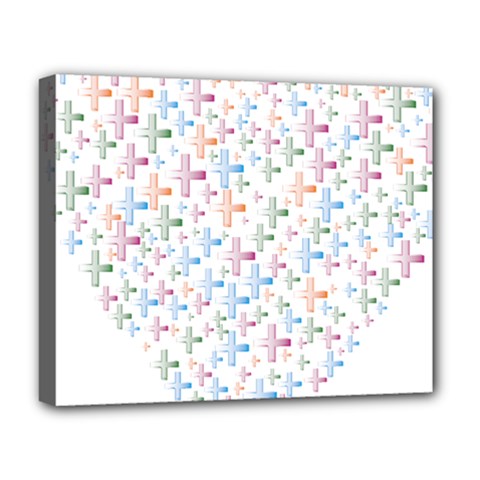 Heart Colorful Transparent Religion Deluxe Canvas 20  X 16  (stretched)