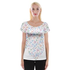 Heart Colorful Transparent Religion Cap Sleeve Top