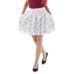 Heart Colorful Transparent Religion A-line Pocket Skirt